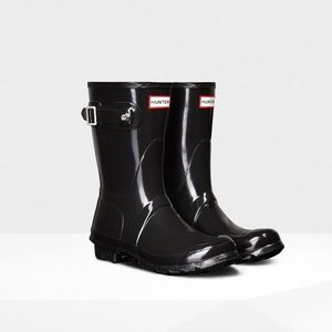 NEVER WORN Hunter Short Gloss Rain Boots